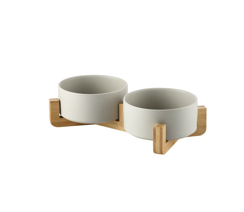 Petloom elevated ceramic pet bowl with stand for cats and dogs