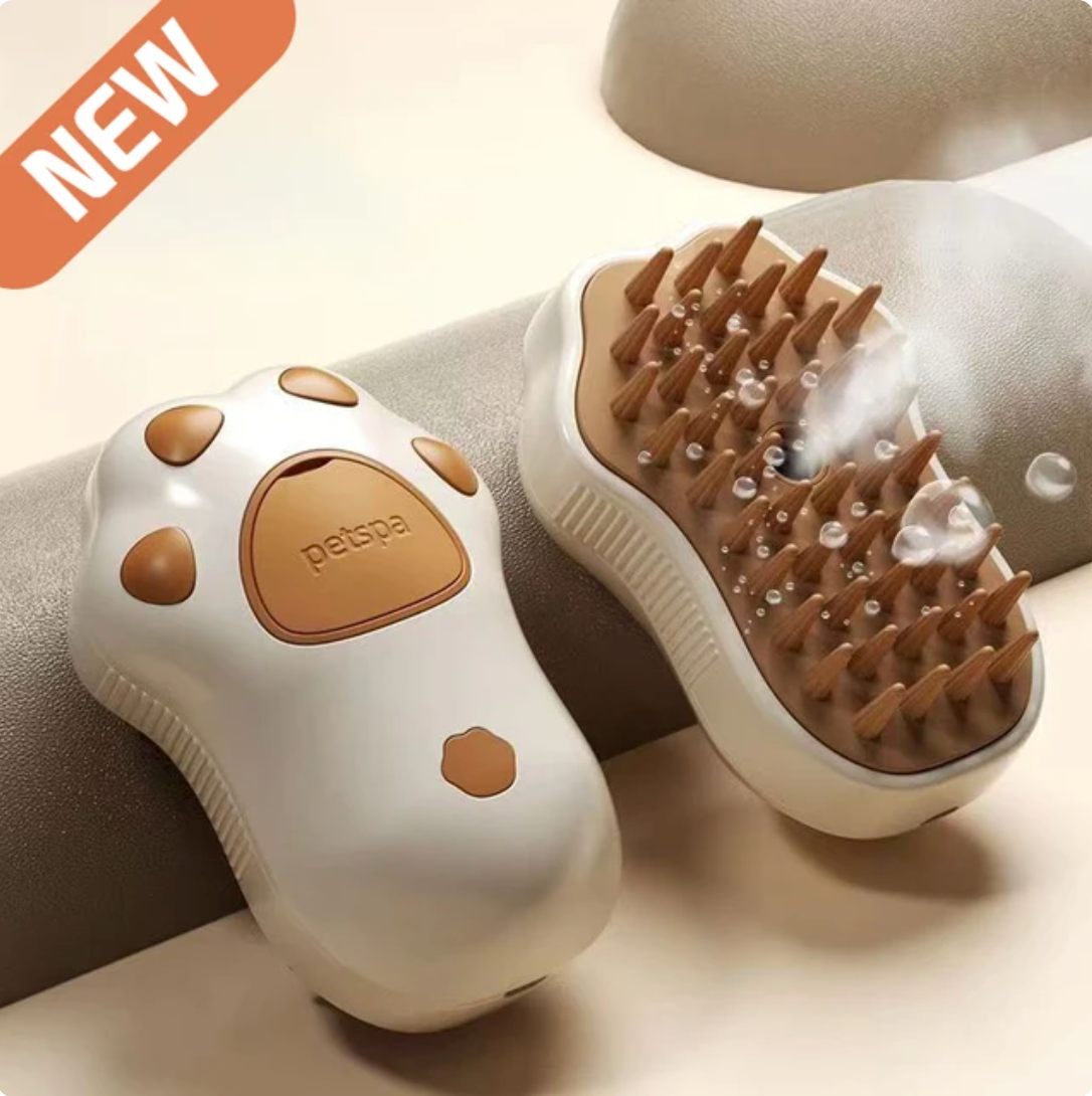 Petloom steam-powered pet hair brush for dogs and cats