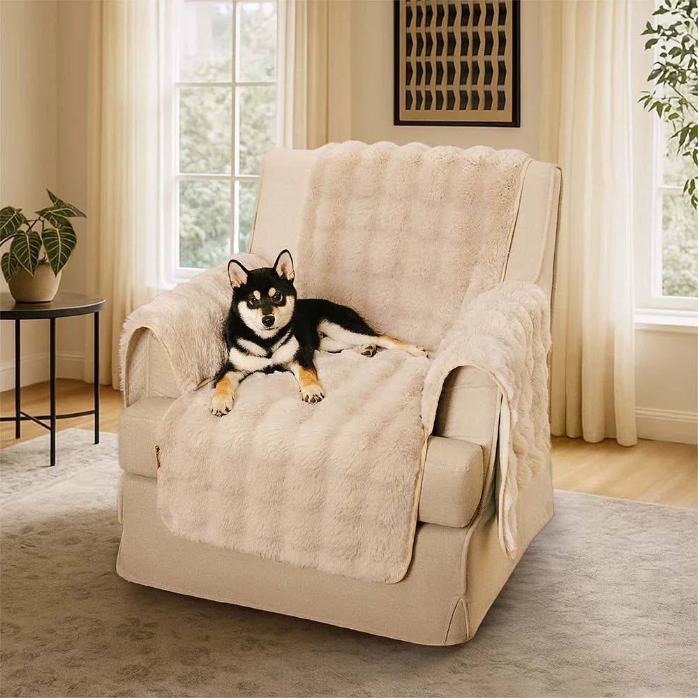 PETLOOM Water-Resistant Fluffy Soft Furniture Protector Couch Cover EverDry™
