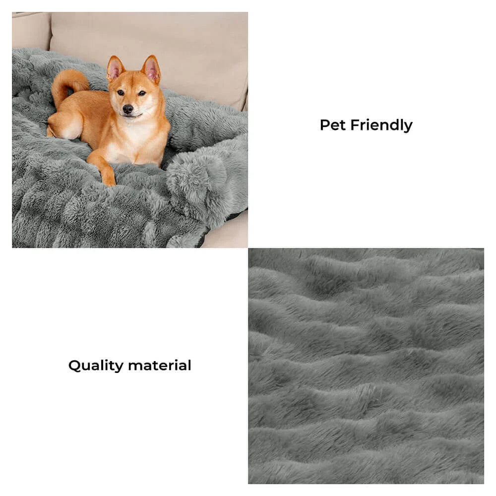 PETLOOM Fluffy Fuzzy Calming Dog Bed Sofa Protector Pet Mat™