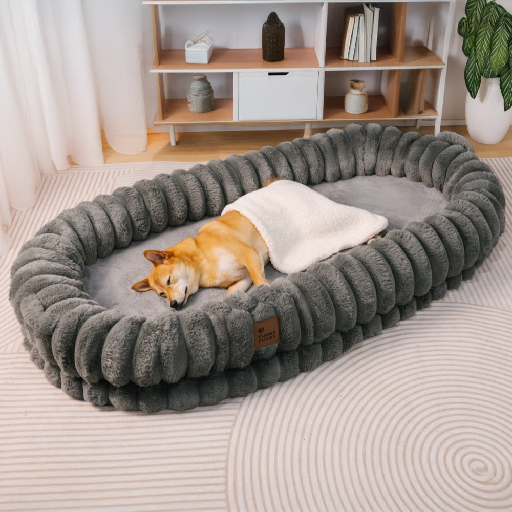 PETLOOM – Creamy Plush Super Large Donut Human Dog Bed Cuddle Cradle™