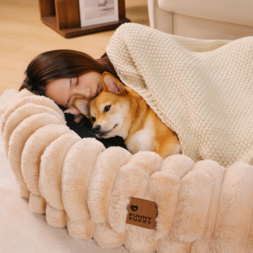PETLOOM – Creamy Plush Super Large Donut Human Dog Bed Cuddle Cradle™