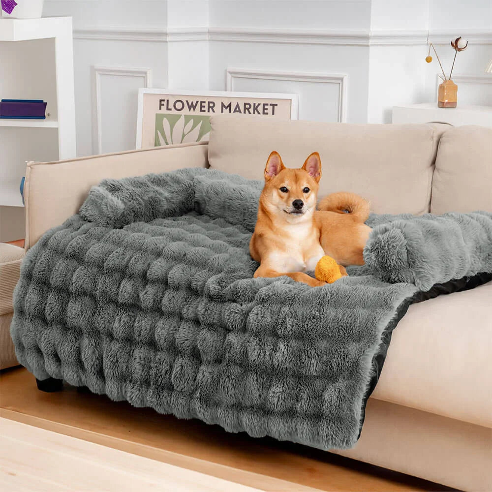 PETLOOM Fluffy Fuzzy Calming Dog Bed Sofa Protector Pet Mat™