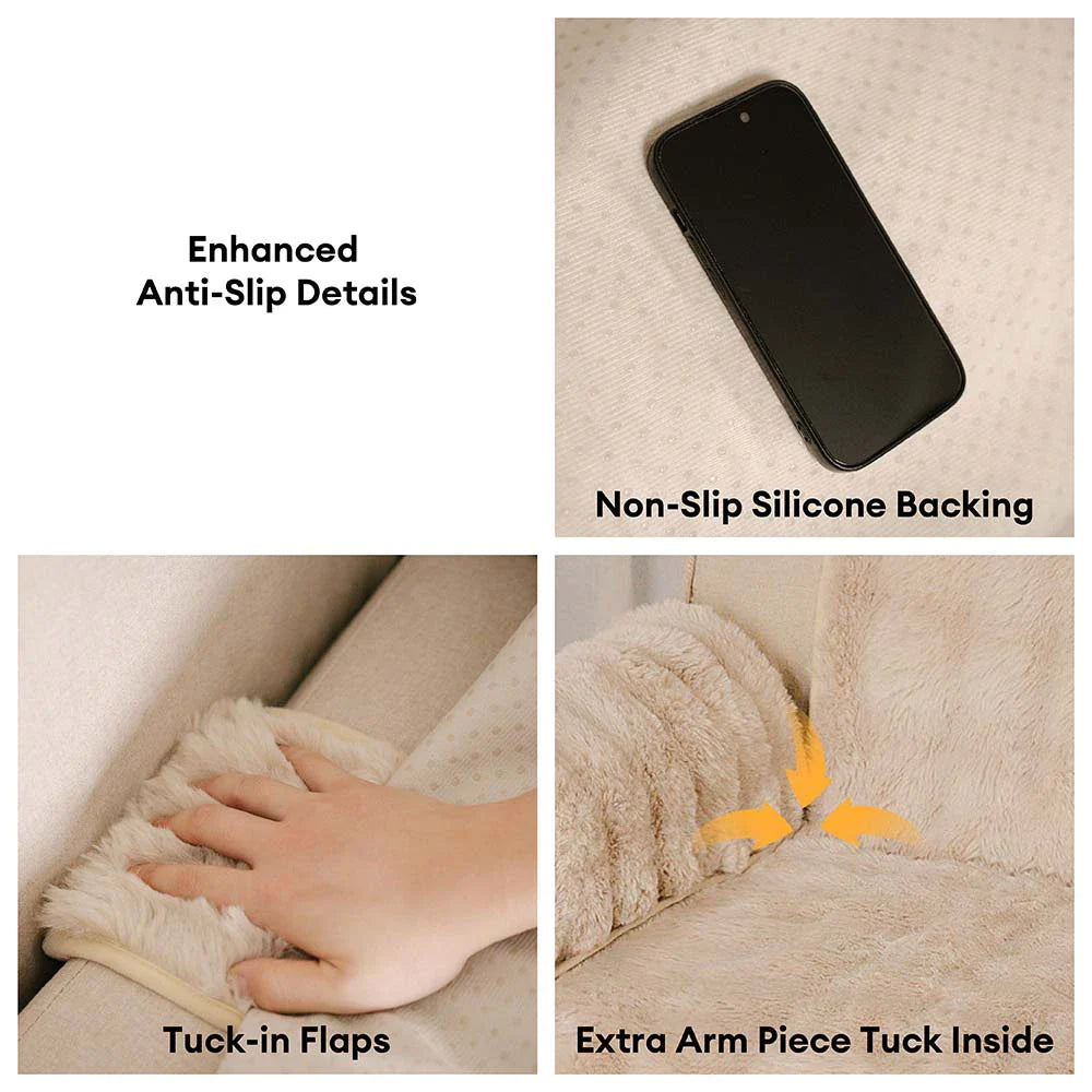PETLOOM Water-Resistant Fluffy Soft Furniture Protector Couch Cover EverDry™