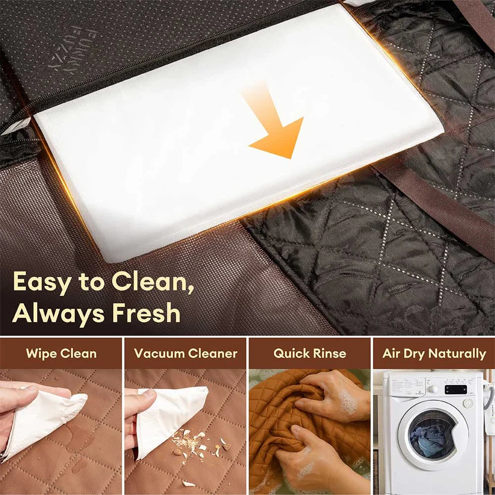 PETLOOM Premium Faux Leather Water-Repellent Hammock Dog Car Seat Cover™