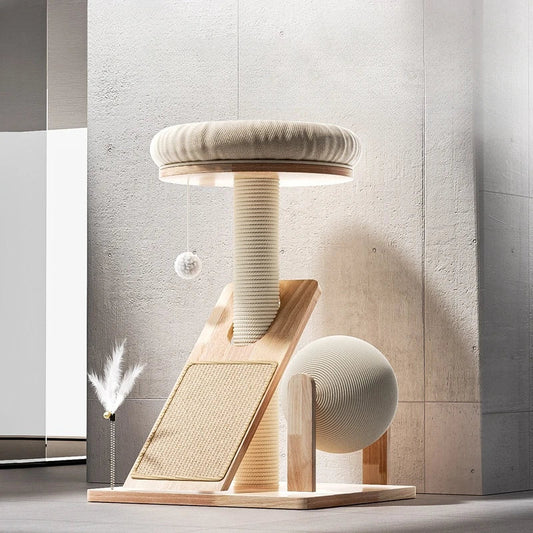 Petloom Modern Climb & Lounge Cat Tree stylish indoor cat climbing tower