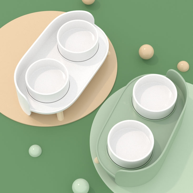 PETLOOM Bone China Double Cat Bowl™