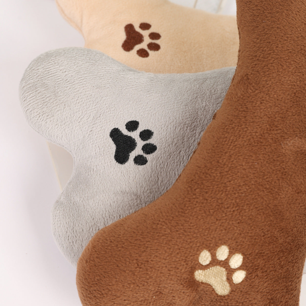 Petloom Pillow Chew Toy - Bone Shape Plush Dog Cat Toy