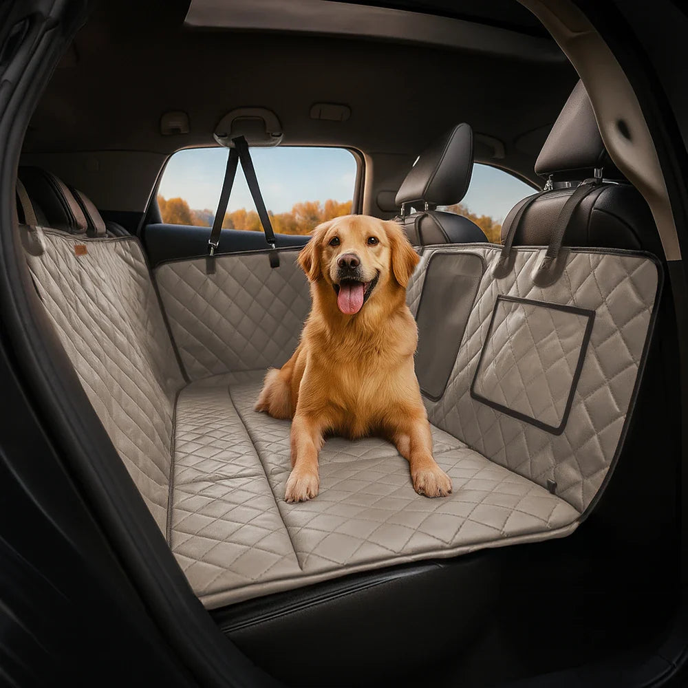 PETLOOM Premium Faux Leather Water-Repellent Hammock Dog Car Seat Cover™