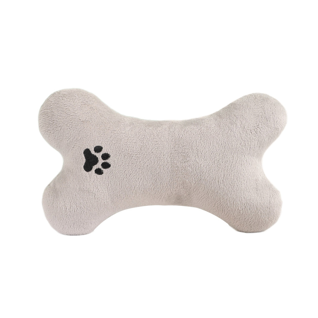 Petloom Pillow Chew Toy - Bone Shape Plush Dog Cat Toy