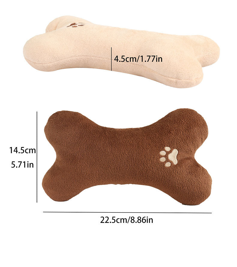 Petloom Pillow Chew Toy - Bone Shape Plush Dog Cat Toy