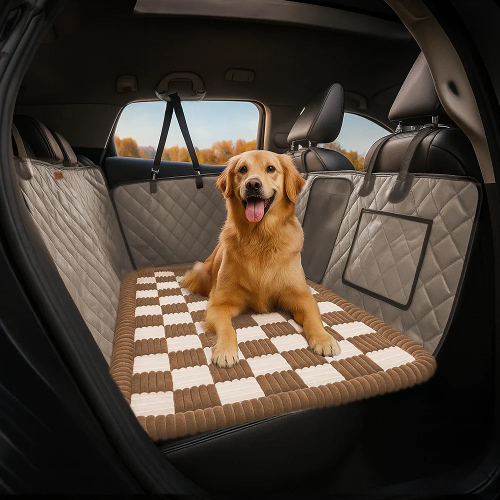 PETLOOM Premium Faux Leather Water-Repellent Hammock Dog Car Seat Cover™