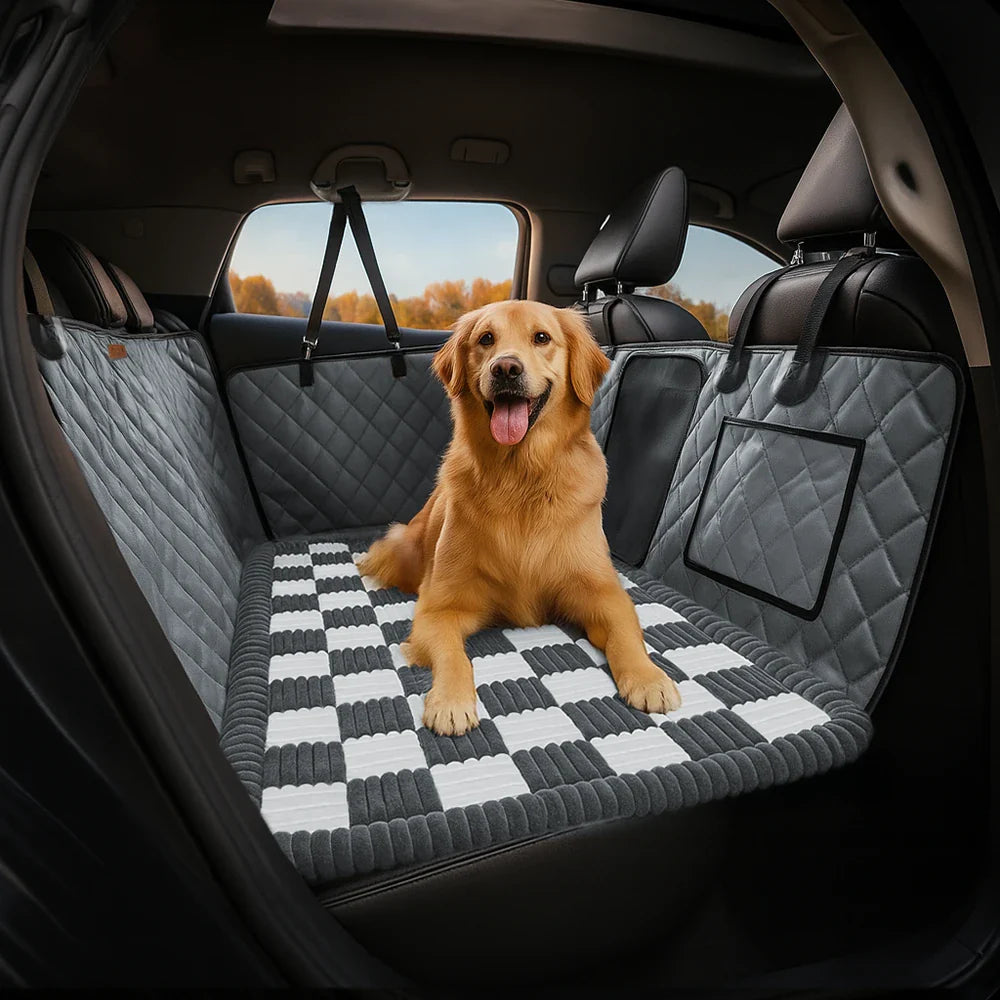 PETLOOM Premium Faux Leather Water-Repellent Hammock Dog Car Seat Cover™