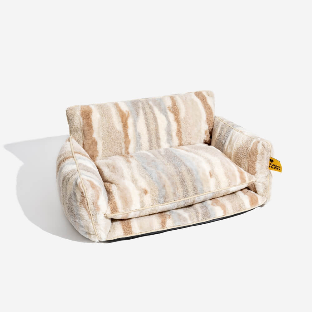 PETLOOM Trendy Striped Faux Lambswool Double Layer Dog & Cat Sofa Bed™