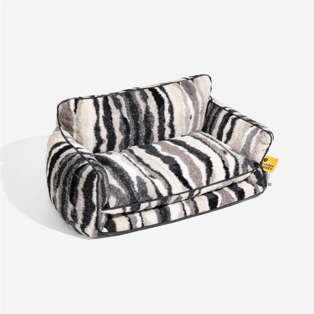 PETLOOM Trendy Striped Faux Lambswool Double Layer Dog & Cat Sofa Bed™