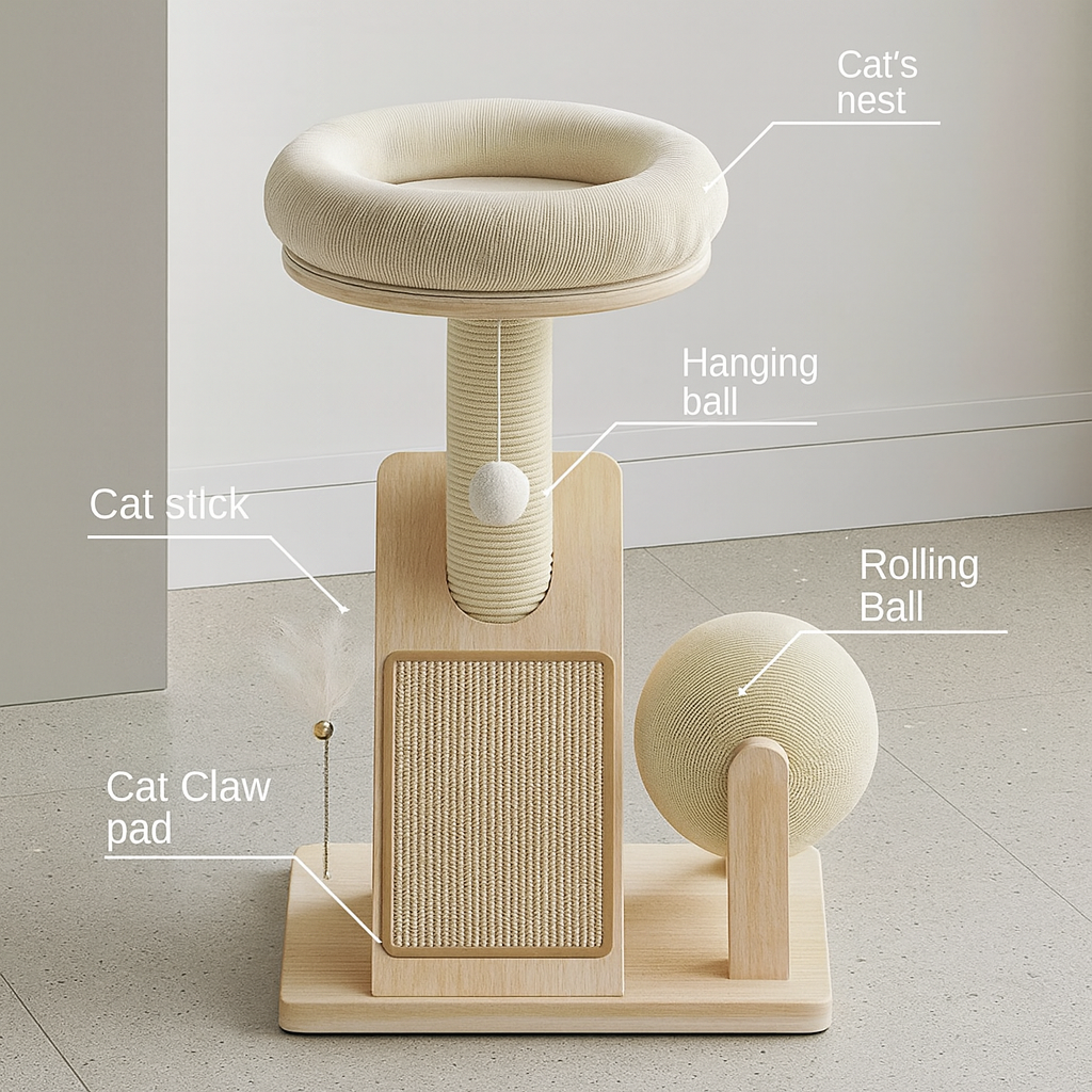 Petloom Modern Climb & Lounge Cat Tree stylish indoor cat climbing tower