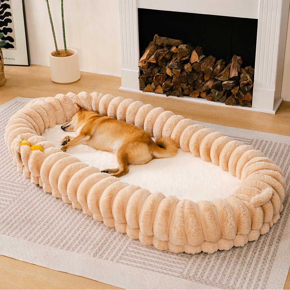 PETLOOM – Creamy Plush Super Large Donut Human Dog Bed Cuddle Cradle™