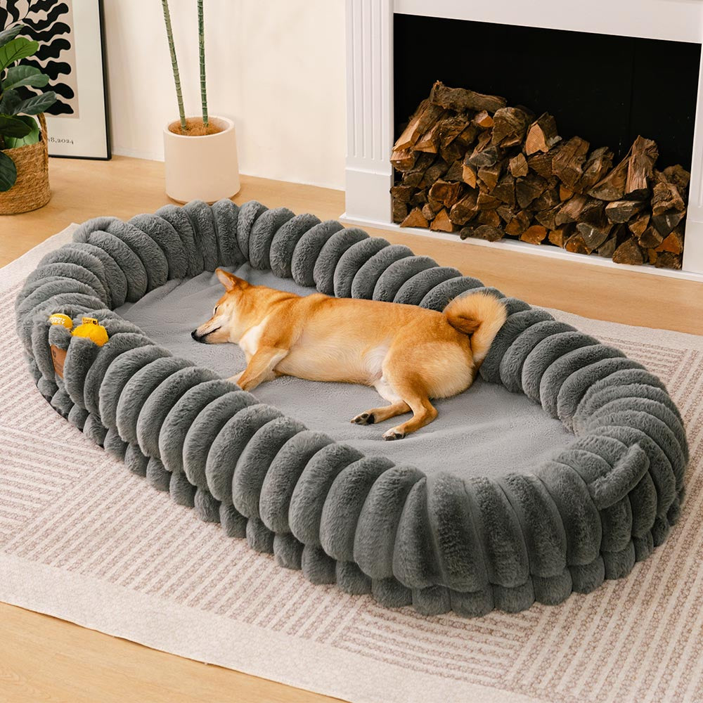 PETLOOM – Creamy Plush Super Large Donut Human Dog Bed Cuddle Cradle™