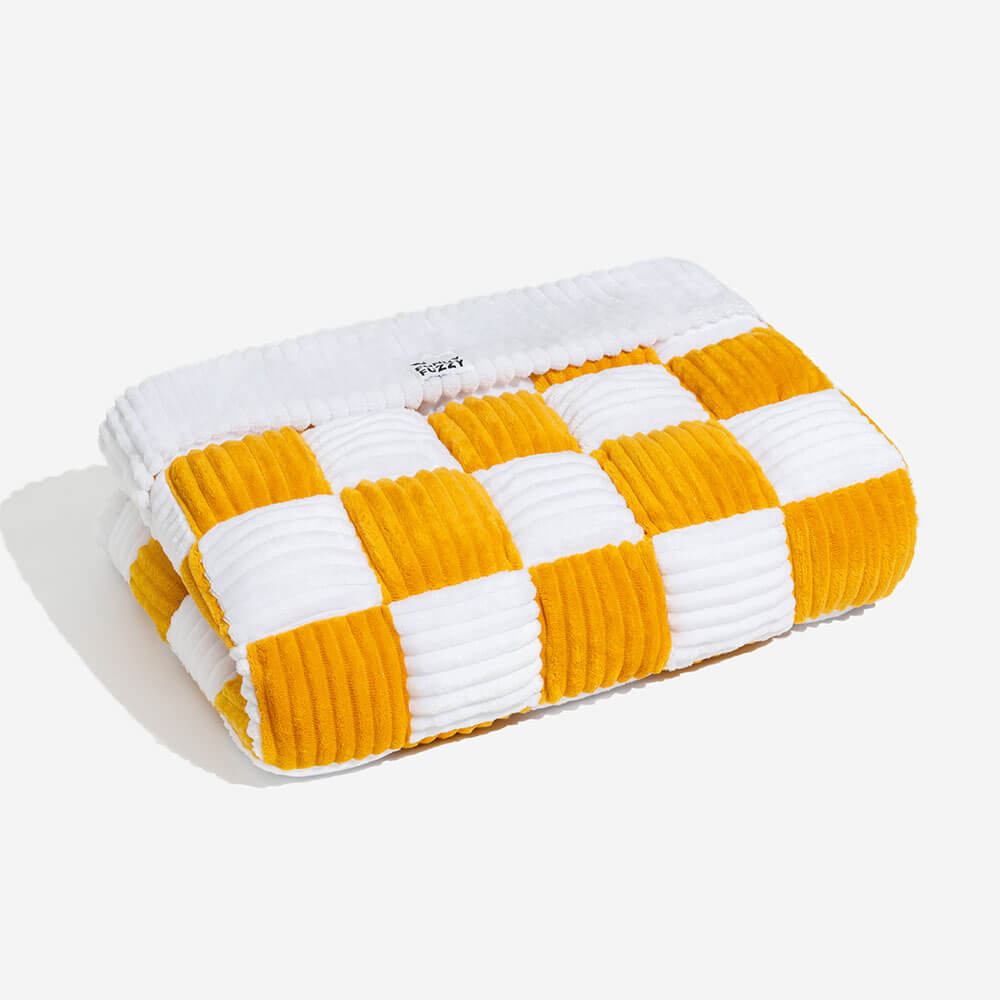 PETLOOM Cream Square Plaid Cozy Dog Mat Furniture Protector Cover™