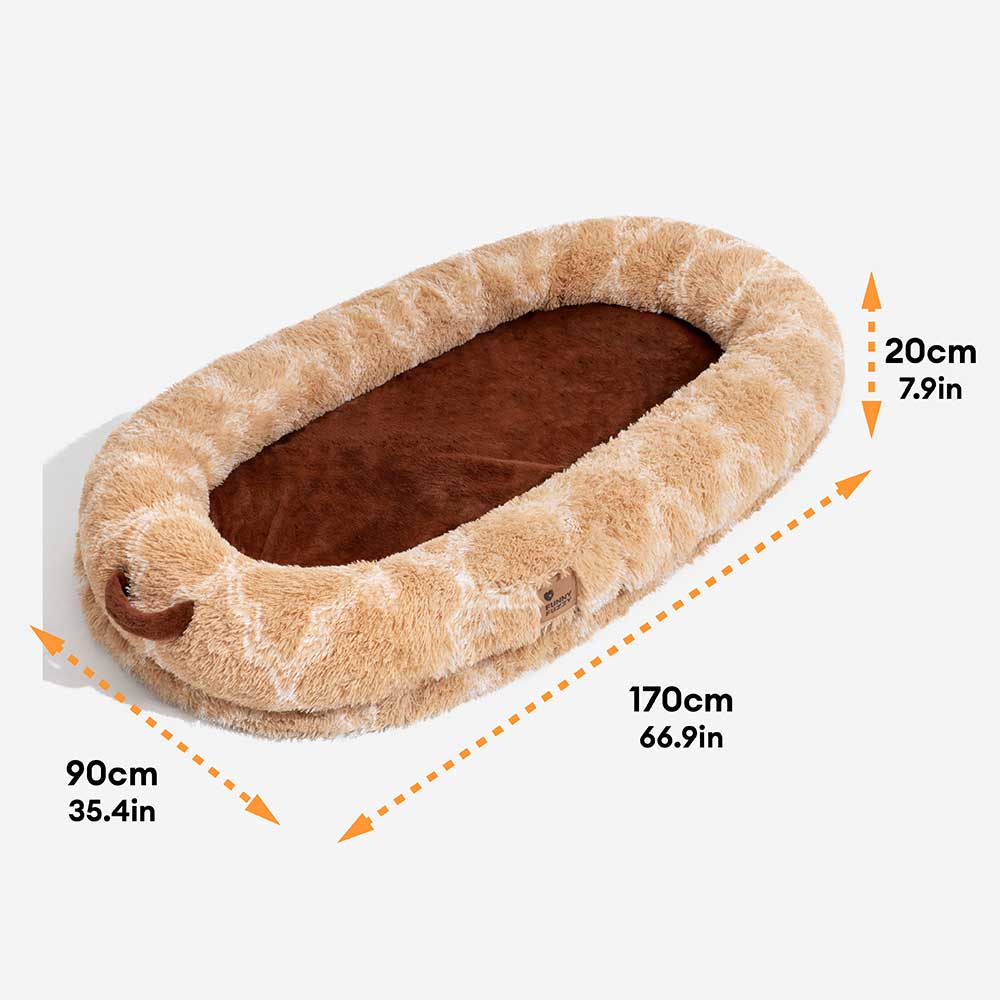 PETLOOM – Creamy Plush Super Large Donut Human Dog Bed Cuddle Cradle™