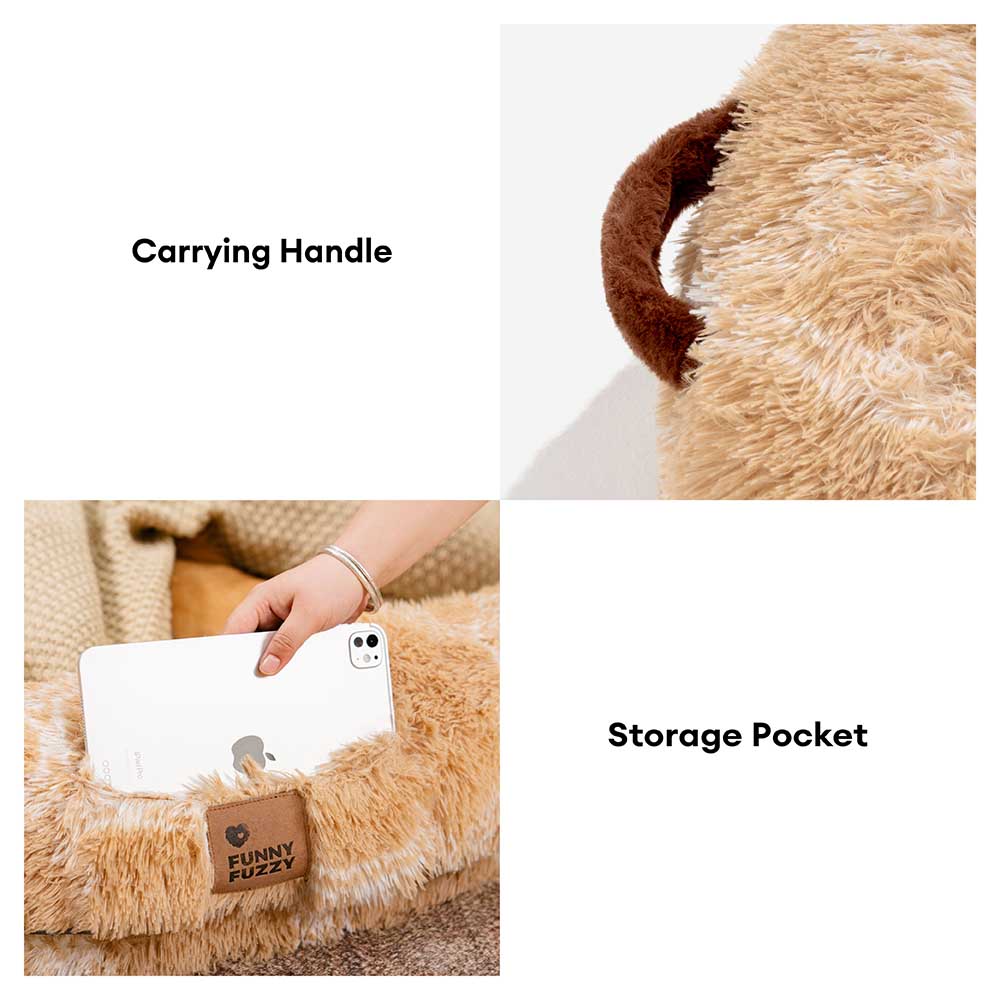 PETLOOM – Creamy Plush Super Large Donut Human Dog Bed Cuddle Cradle™