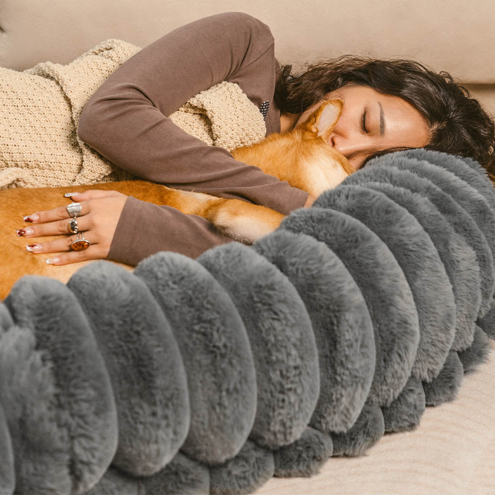 PETLOOM – Creamy Plush Super Large Donut Human Dog Bed Cuddle Cradle™