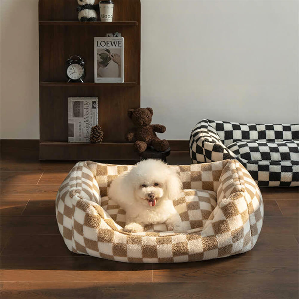 PETLOOM Stylish Checkerboard Warmth Removable Washable Dog Sofa Bed™