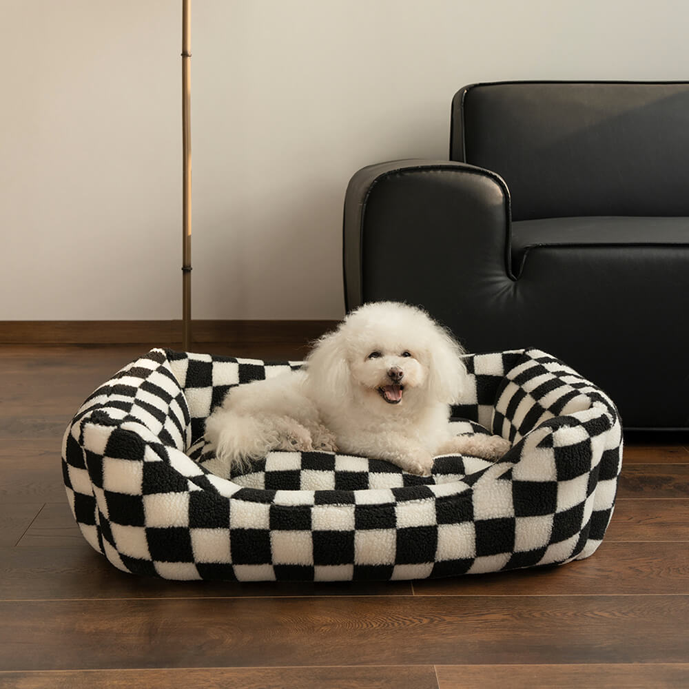 PETLOOM Stylish Checkerboard Warmth Removable Washable Dog Sofa Bed™