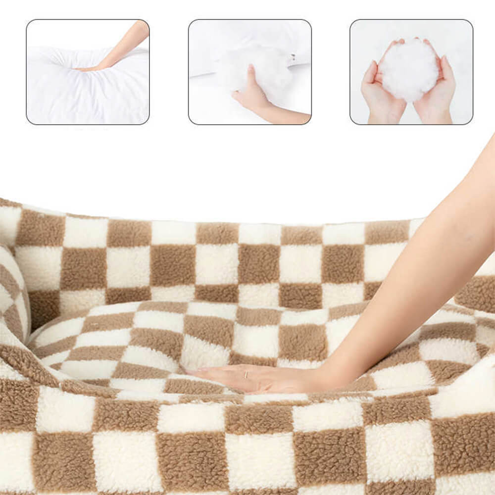 PETLOOM Stylish Checkerboard Warmth Removable Washable Dog Sofa Bed™