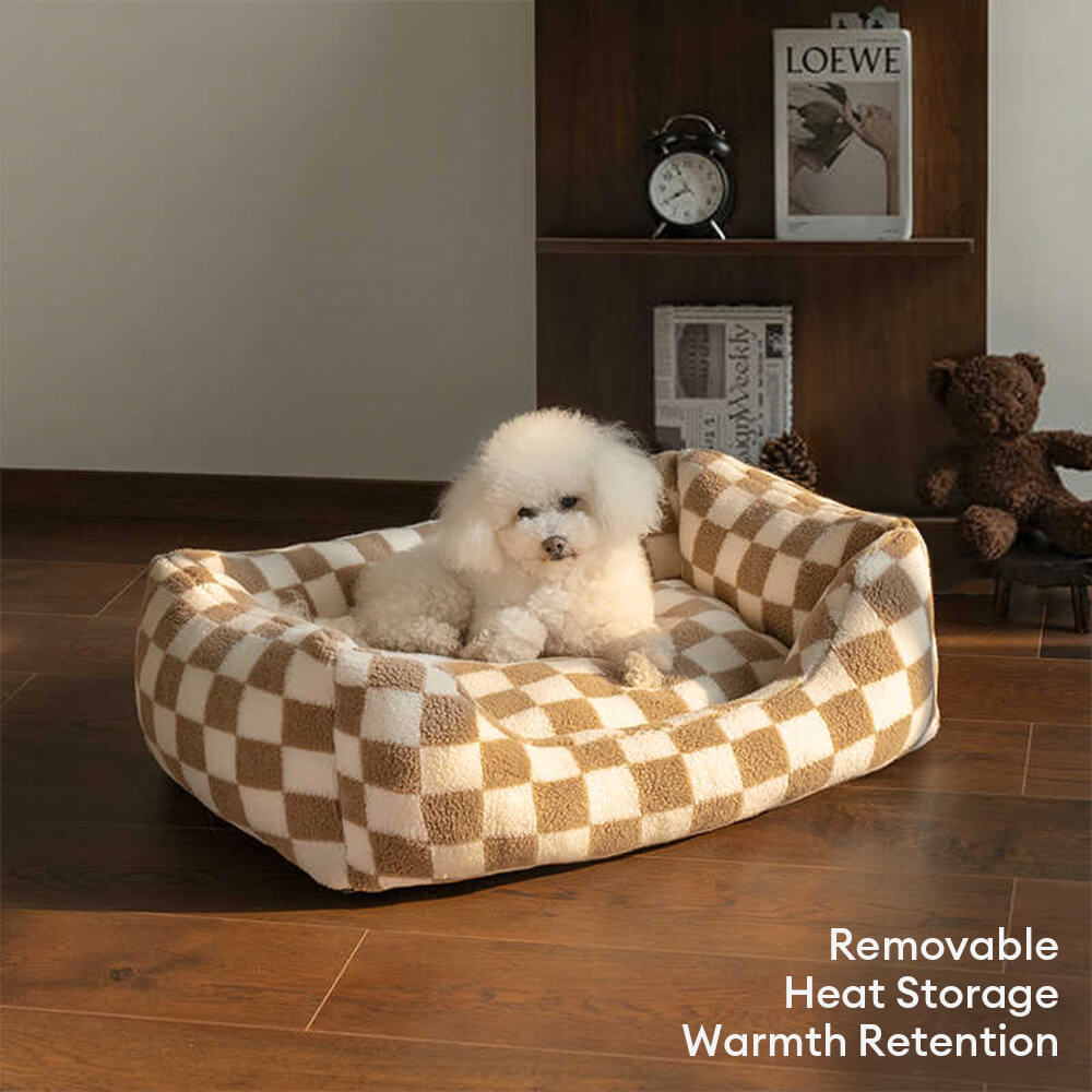 PETLOOM Stylish Checkerboard Warmth Removable Washable Dog Sofa Bed™
