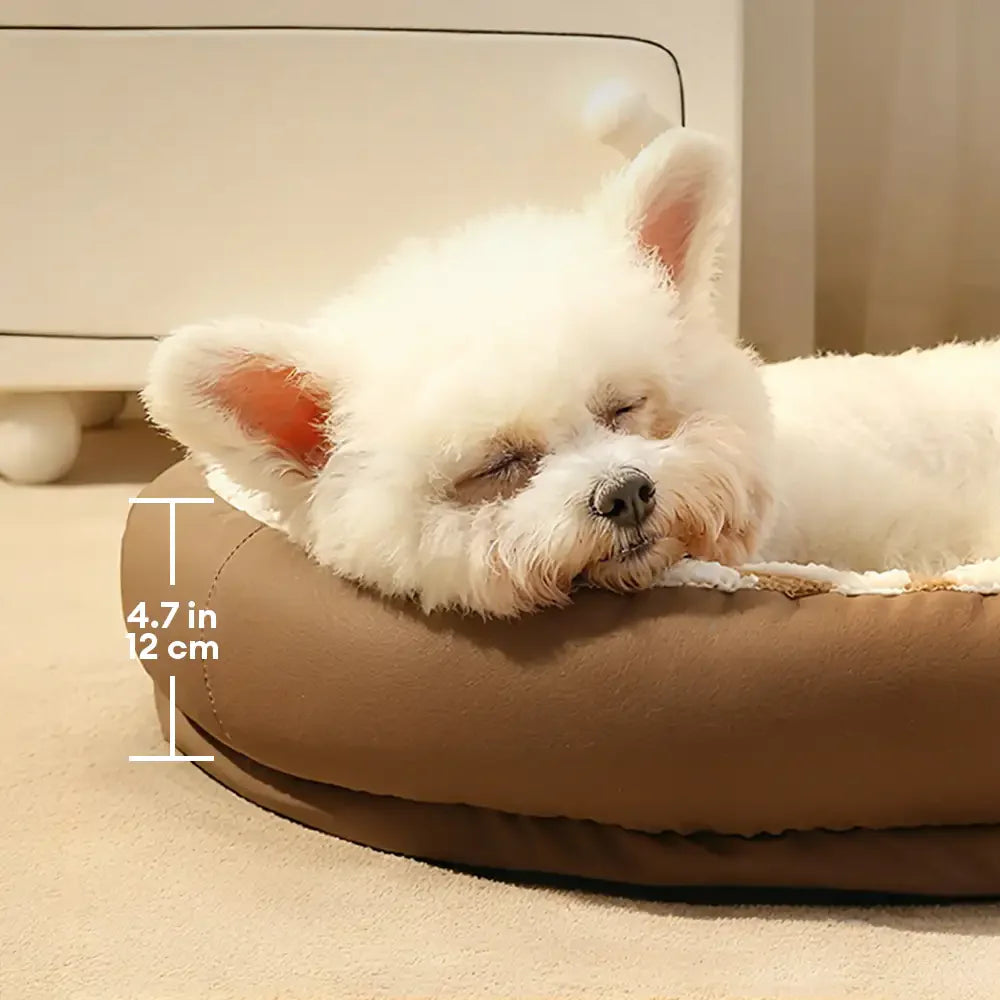 PETLOOM – Geometric Wave Pattern Faux Leather Warm Removable And Washable Dog Bed™