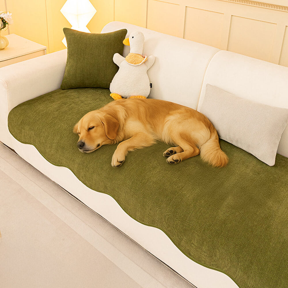 PETLOOM – Minimalist Herringbone Chenille Non-Slip Wavy Edge Couch Cover™