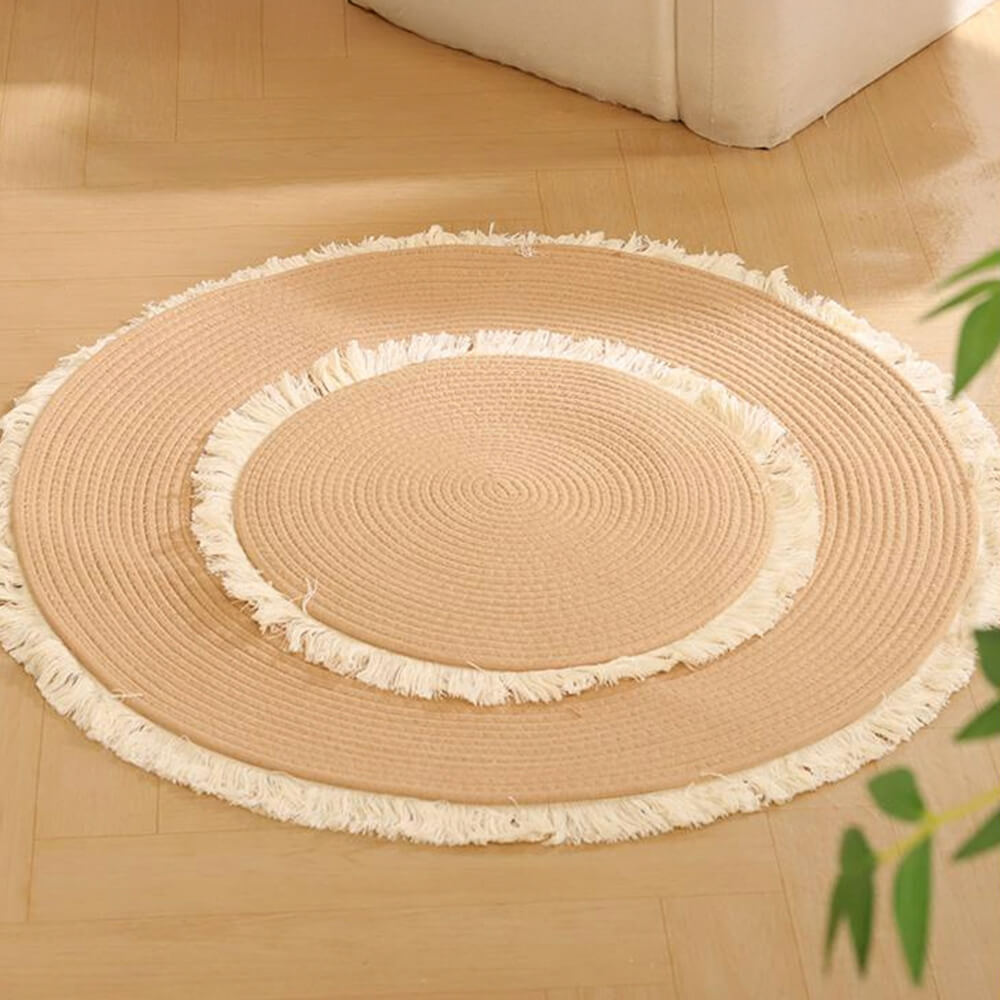 PETLOOM Nordic Handwoven Durable Cat Scratch Mat Rug with Fringe™
