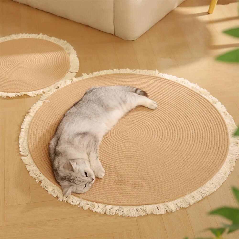 PETLOOM Nordic Handwoven Durable Cat Scratch Mat Rug with Fringe™