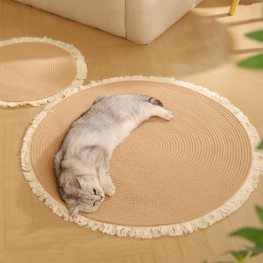 PETLOOM Nordic Handwoven Durable Cat Scratch Mat Rug with Fringe™