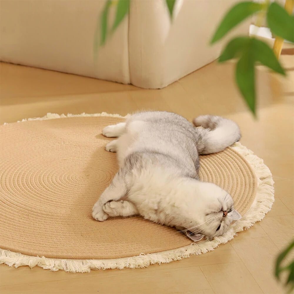 PETLOOM Nordic Handwoven Durable Cat Scratch Mat Rug with Fringe™