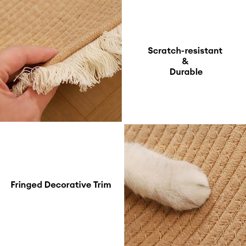 PETLOOM Nordic Handwoven Durable Cat Scratch Mat Rug with Fringe™
