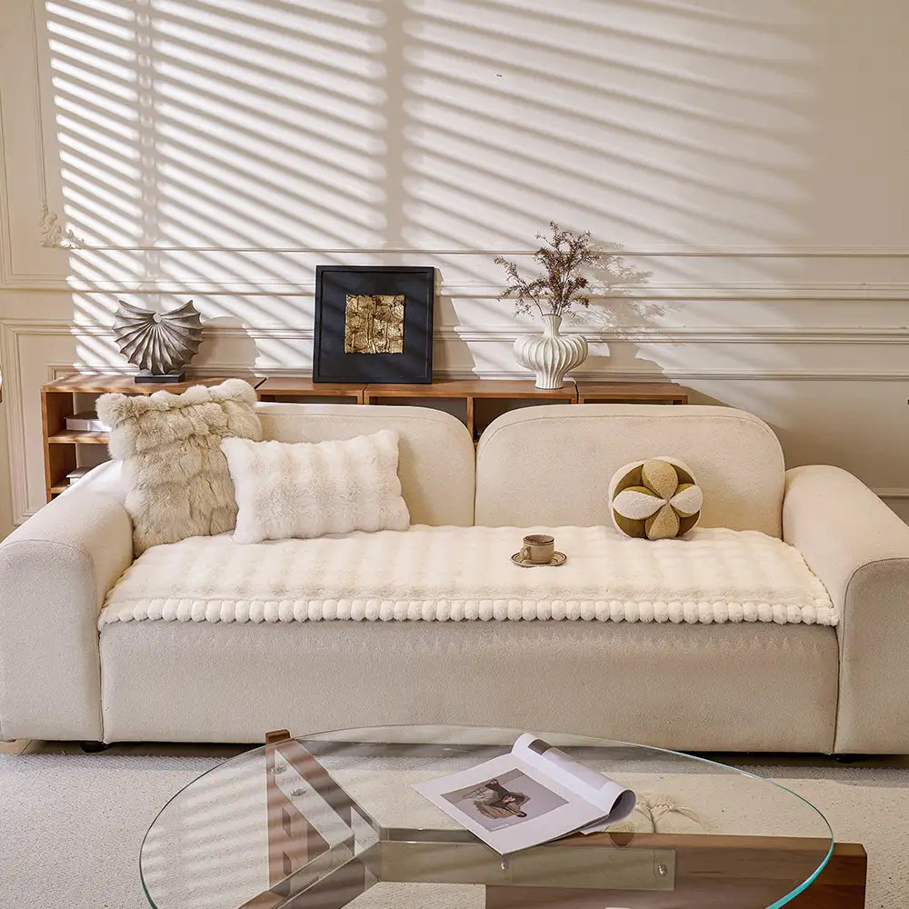 PETLOOM Soft Faux Rabbit Plush Thick Skin-Friendly Non-Slip Couch Cover™