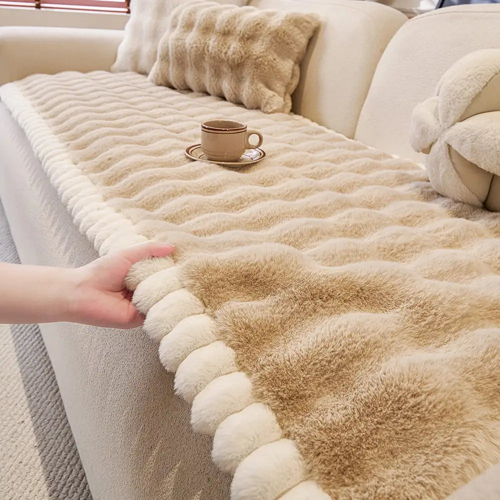 PETLOOM Soft Faux Rabbit Plush Thick Skin-Friendly Non-Slip Couch Cover™