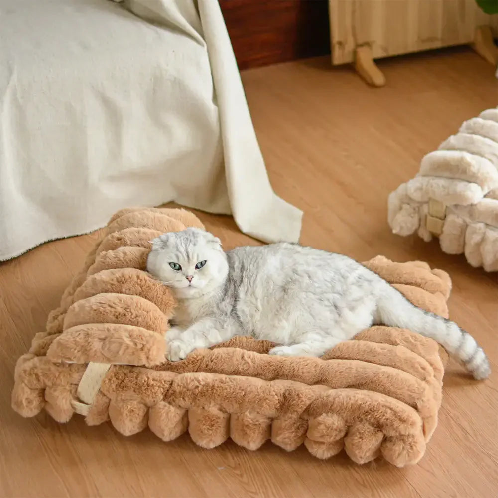 PETLOOM – Softness Faux Rabbit Fur Warming Pillow Dog Bed Cozy Cloud™