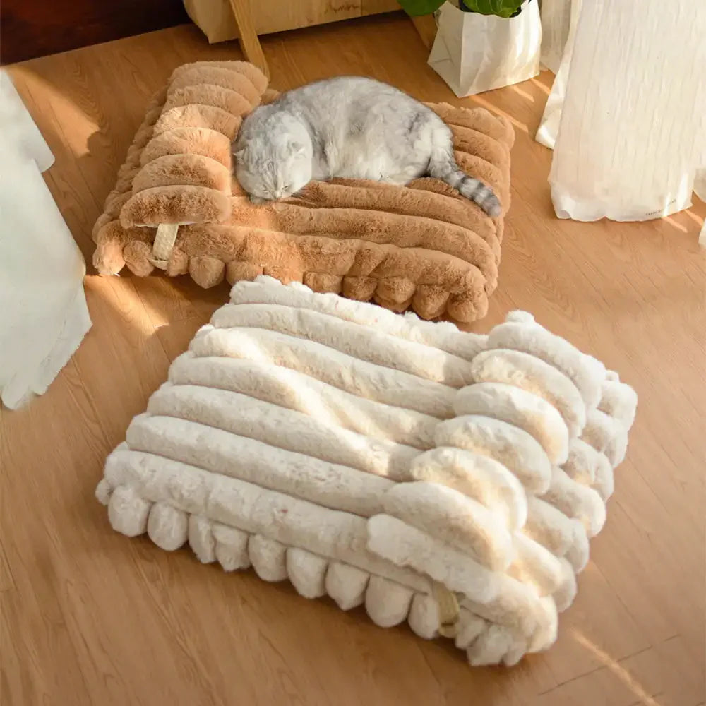 PETLOOM – Softness Faux Rabbit Fur Warming Pillow Dog Bed Cozy Cloud™