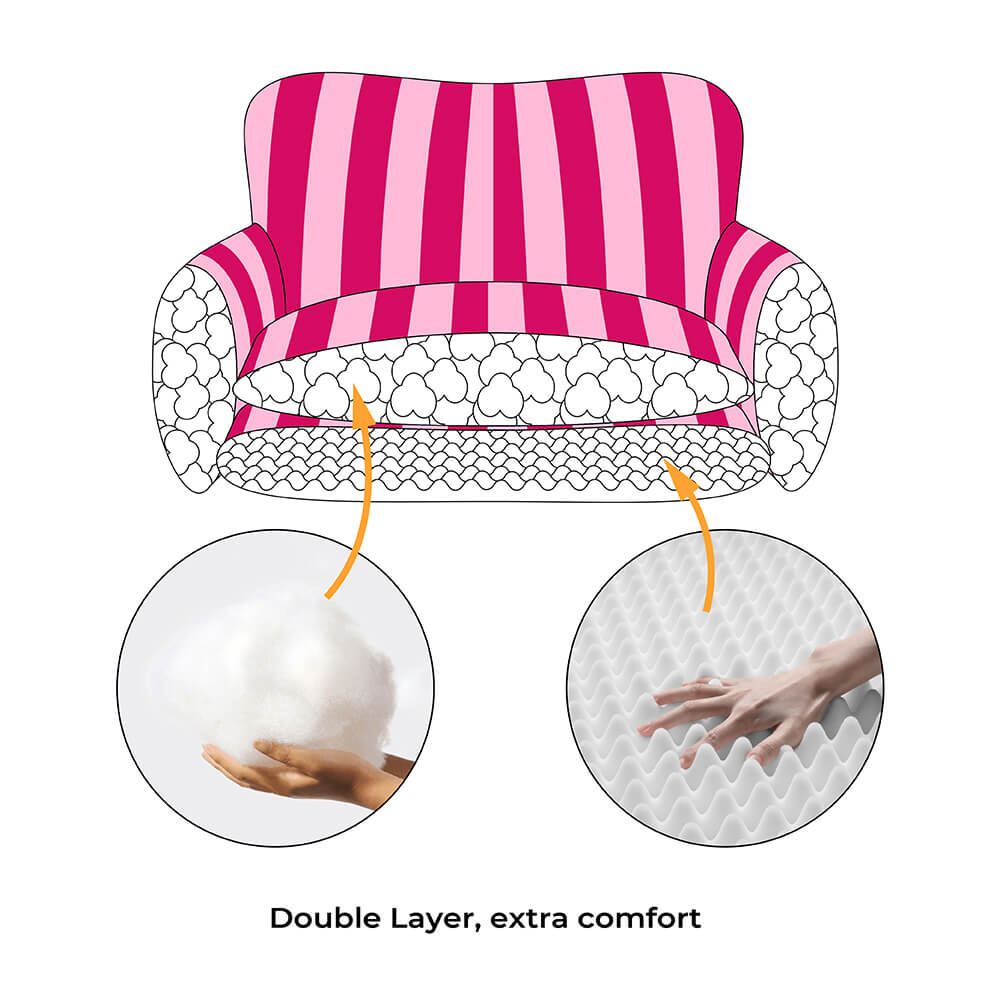 PETLOOM Trendy Striped Faux Lambswool Double Layer Dog & Cat Sofa Bed™