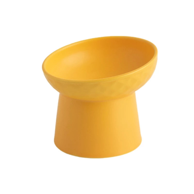 Petloom Modern Elevated Pet Bowl raised ceramic bowl for cats and small dogs
