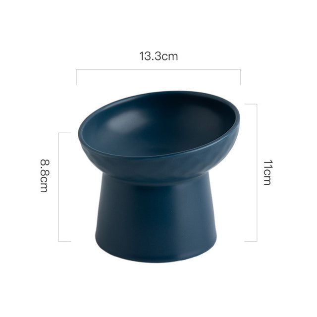 Petloom Modern Elevated Pet Bowl raised ceramic bowl for cats and small dogs
