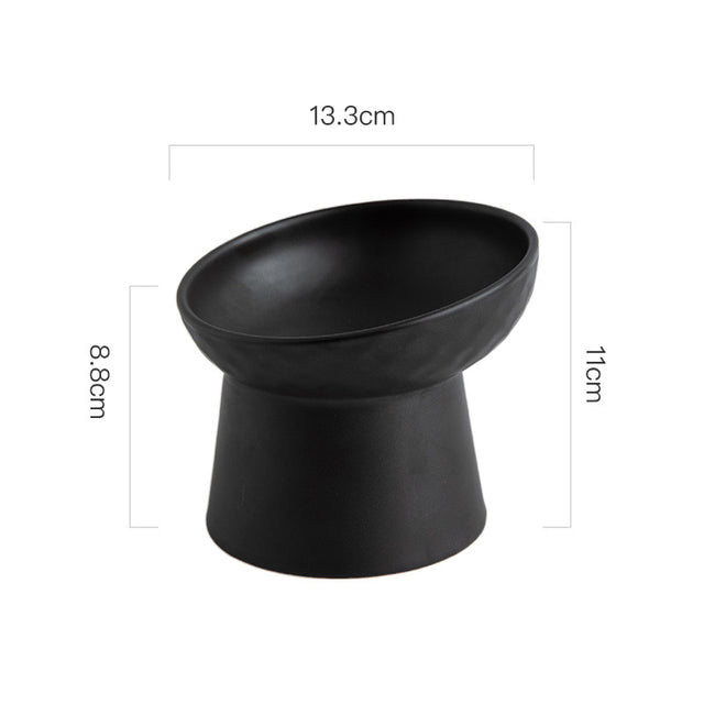 Petloom Modern Elevated Pet Bowl raised ceramic bowl for cats and small dogs
