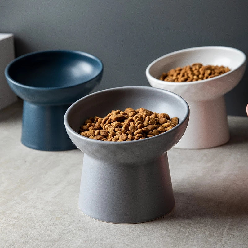 Petloom Modern Elevated Pet Bowl raised ceramic bowl for cats and small dogs
