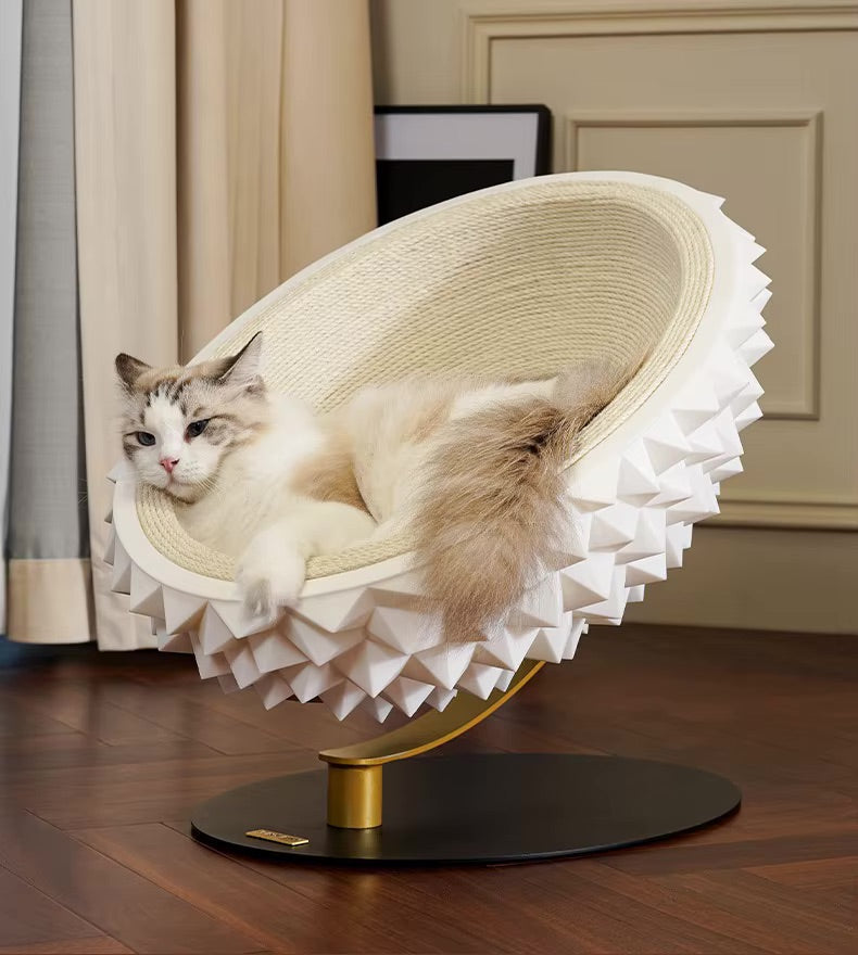 Petloom Sculpted Lounge Cat Bed modern elevated cat nest bed
