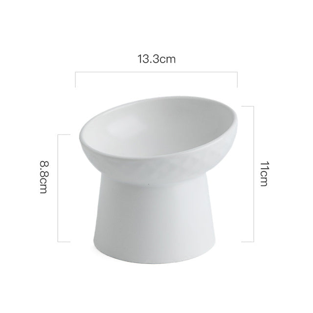 Petloom Modern Elevated Pet Bowl raised ceramic bowl for cats and small dogs
