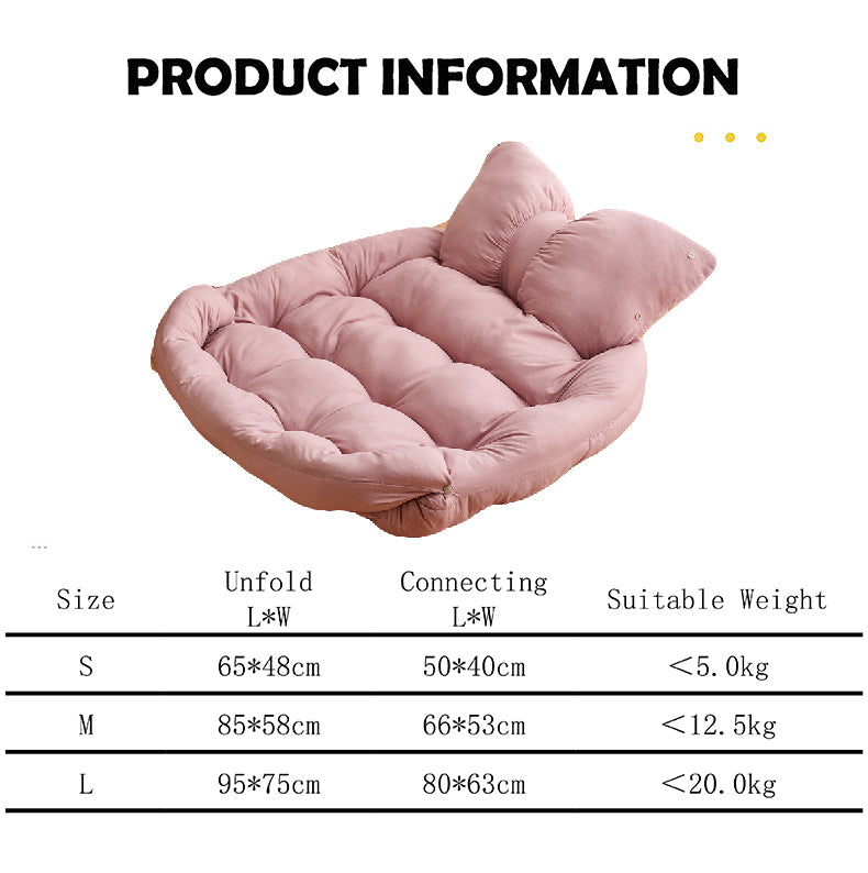 Petloom 2-in-1 plush mini sofa bed for small dogs and cats