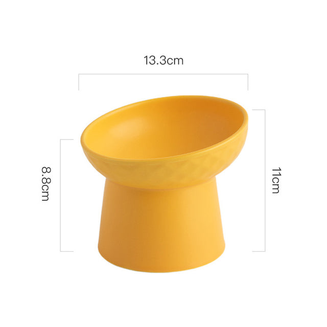 Petloom Modern Elevated Pet Bowl raised ceramic bowl for cats and small dogs
